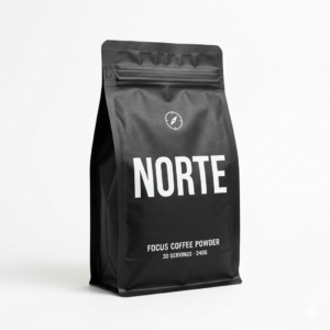 Norte nootropic coffee powder pouch with lion's mane and L-theanine